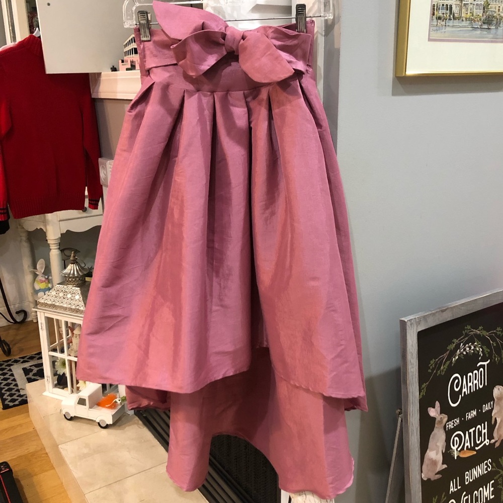 NEW Iris Mauve High Low Semi Formal Bow Skirt